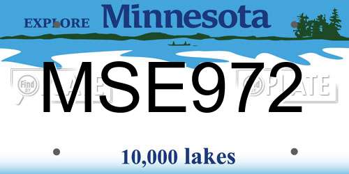 MSE972 Minnesota License Plate