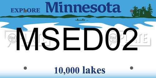 MSED02 Minnesota License Plate