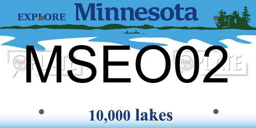 MSEO02 Minnesota License Plate