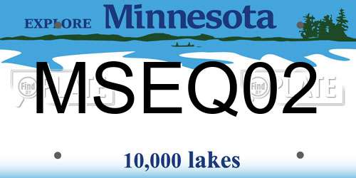MSEQ02 Minnesota License Plate