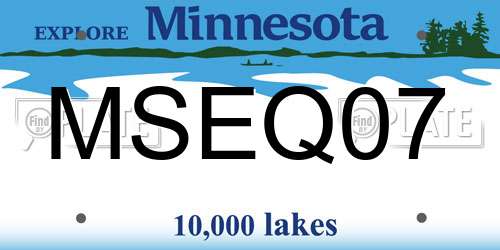 MSEQ07 Minnesota License Plate