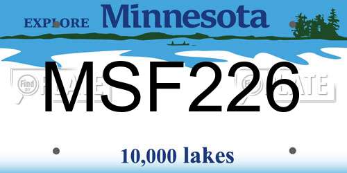 MSF226 Minnesota License Plate
