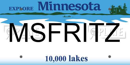 MSFRITZ Minnesota License Plate