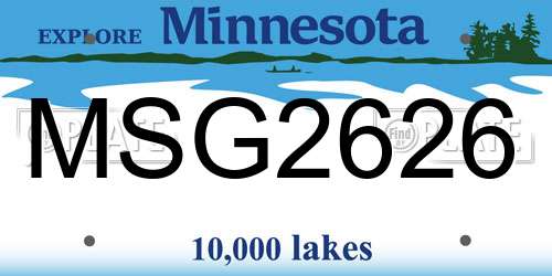 MSG2626 Minnesota License Plate