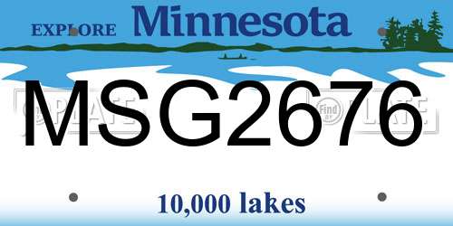 MSG2676 Minnesota License Plate