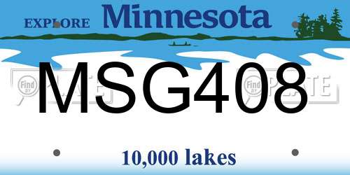 MSG408 Minnesota License Plate