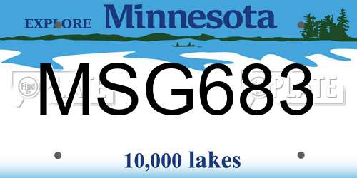 MSG683 Minnesota License Plate