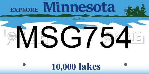 MSG754 Minnesota License Plate