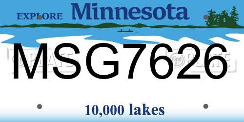 MSG7626 Minnesota License Plate