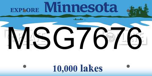 MSG7676 Minnesota License Plate