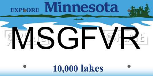 MSGFVR Minnesota License Plate