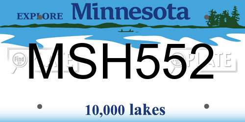 MSH552 Minnesota License Plate