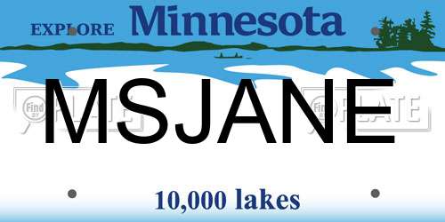 MSJANE Minnesota License Plate