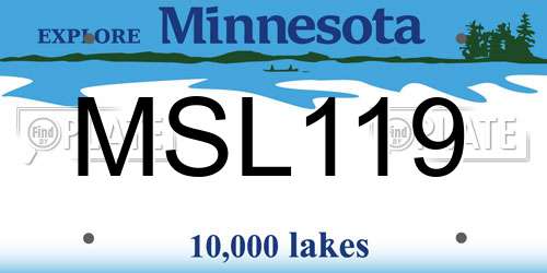 MSL119 Minnesota License Plate