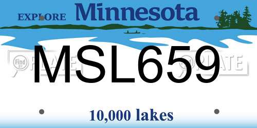 MSL659 Minnesota License Plate