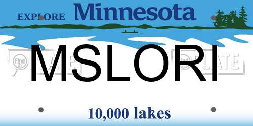 MSLORI Minnesota License Plate