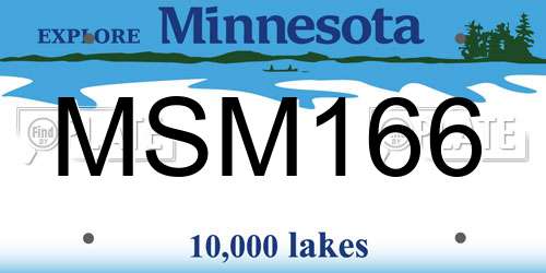 MSM166 Minnesota License Plate