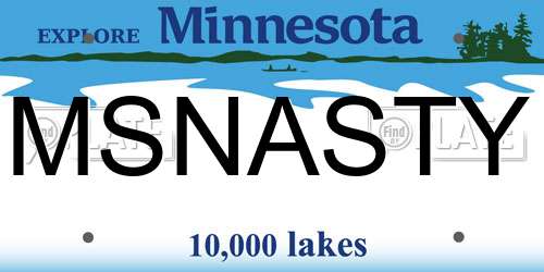 MSNASTY Minnesota License Plate