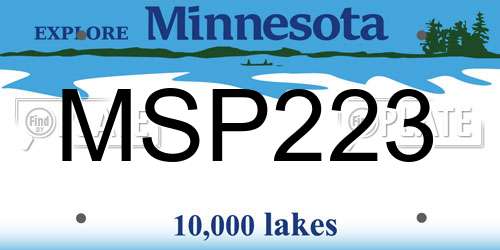 MSP223 Minnesota License Plate