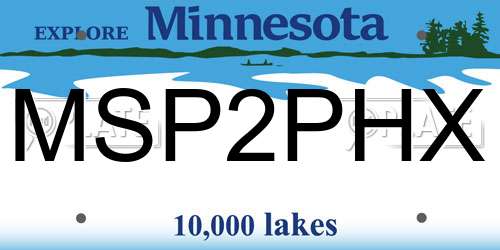 MSP2PHX Minnesota License Plate