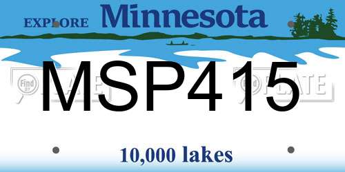 MSP415 Minnesota License Plate