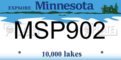 MSP902 Minnesota License Plate