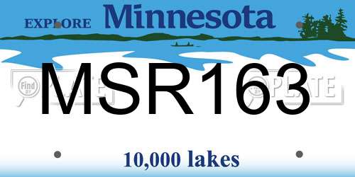 MSR163 Minnesota License Plate