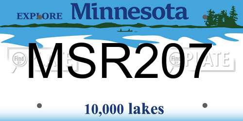 MSR207 Minnesota License Plate