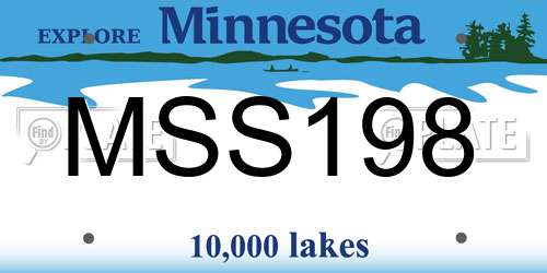 MSS198 Minnesota License Plate