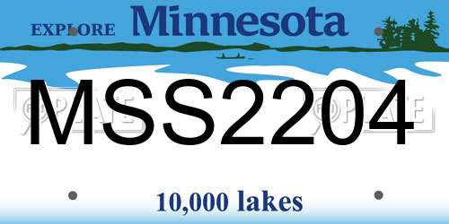 MSS2204 Minnesota License Plate