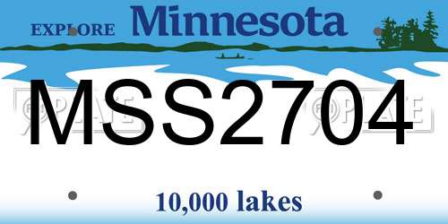 MSS2704 Minnesota License Plate