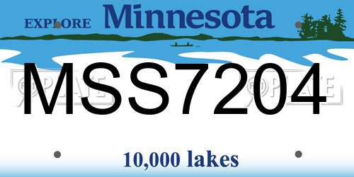 MSS7204 Minnesota License Plate