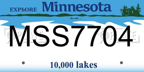 MSS7704 Minnesota License Plate