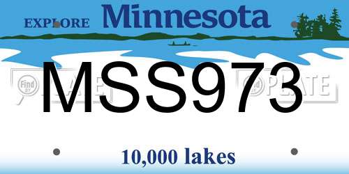 MSS973 Minnesota License Plate