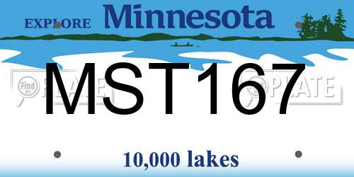 MST167 Minnesota License Plate