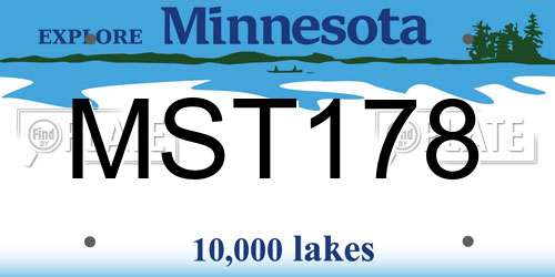MST178 Minnesota License Plate