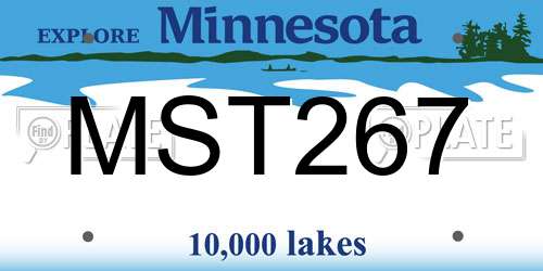 MST267 Minnesota License Plate