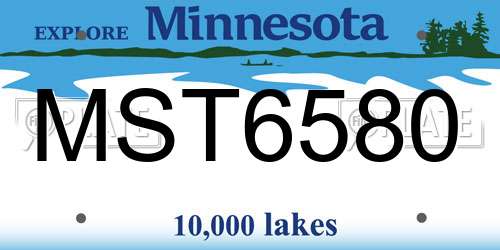 MST6580 Minnesota License Plate