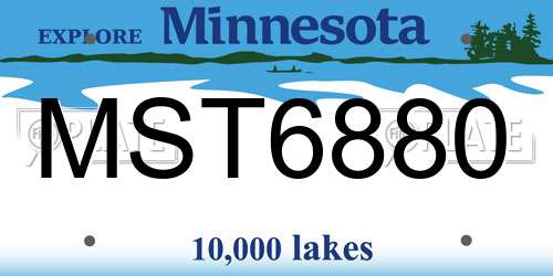 MST6880 Minnesota License Plate