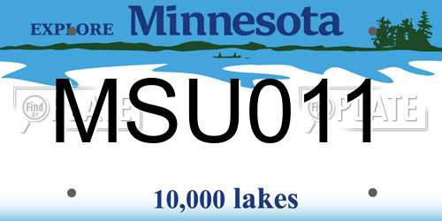 MSU011 Minnesota License Plate