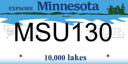 MSU130 Minnesota License Plate