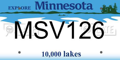 MSV126 Minnesota License Plate