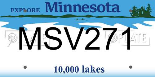 MSV271 Minnesota License Plate