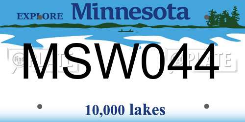 MSW044 Minnesota License Plate