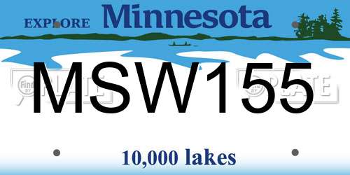 MSW155 Minnesota License Plate