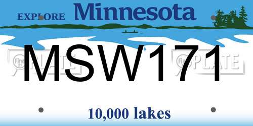MSW171 Minnesota License Plate