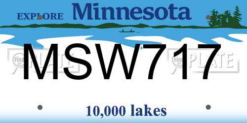 MSW717 Minnesota License Plate