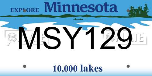 MSY129 Minnesota License Plate