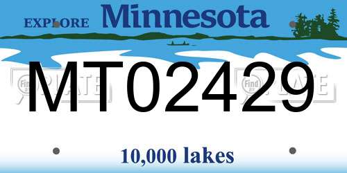MT02429 Minnesota License Plate