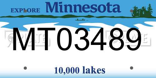 MT03489 Minnesota License Plate